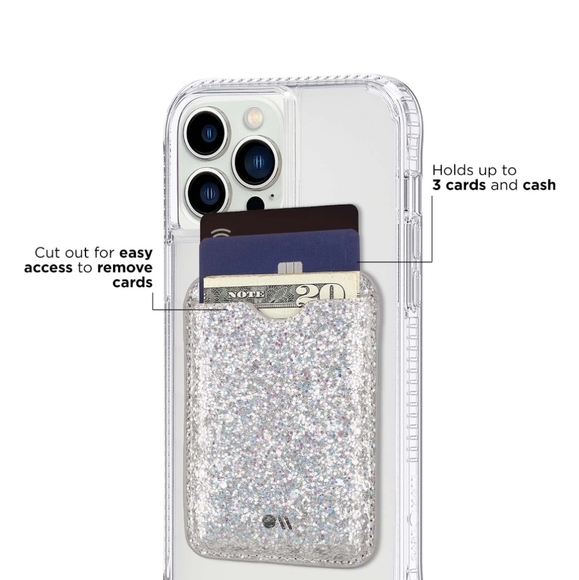 Case•Mate Magnetic Card Holder for iPhone or MagSafe compatible Case in Sparkle - Picture 5 of 8